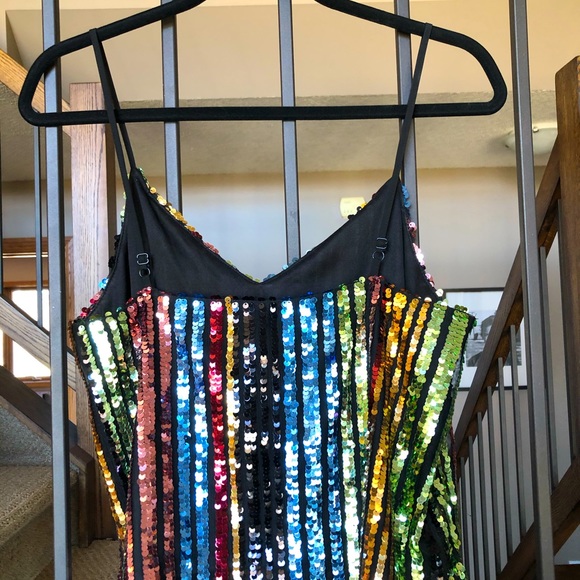 Rainbow Sequin Midlength Tank - Picture 2 of 2
